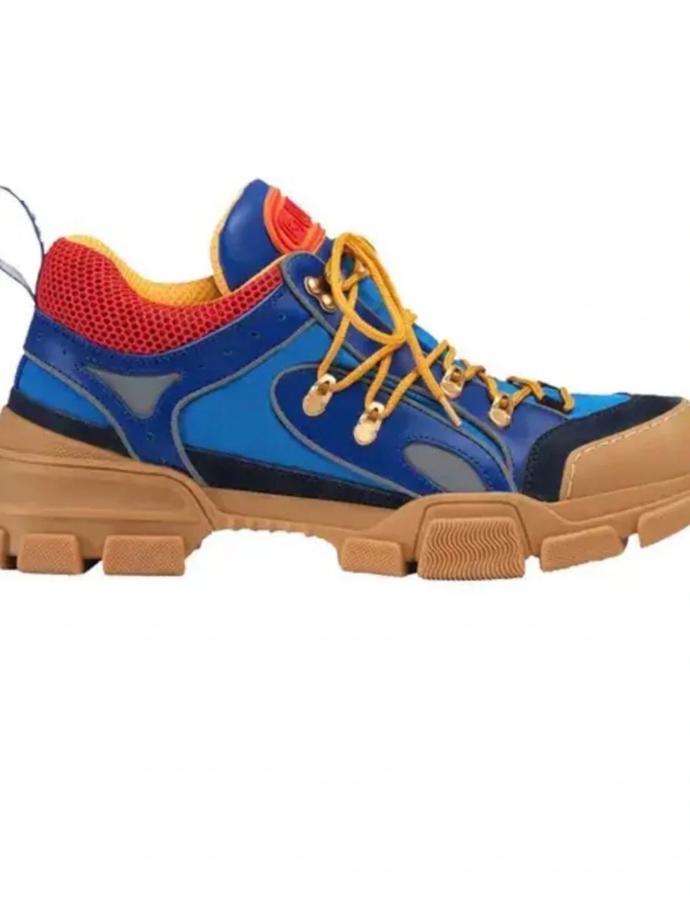 Gucci Blue, Red & Tan Chunky Trail Sneakers